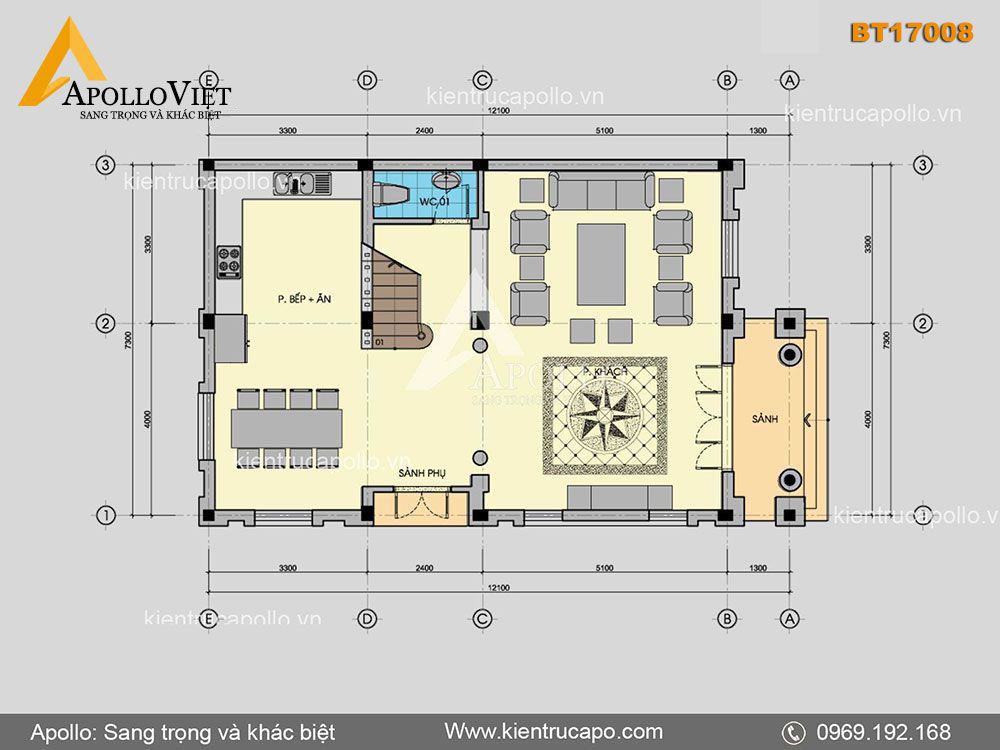 Thiết kế Biệt thự tân cổ điển 3 tầng đẳng cấp (BT17008)